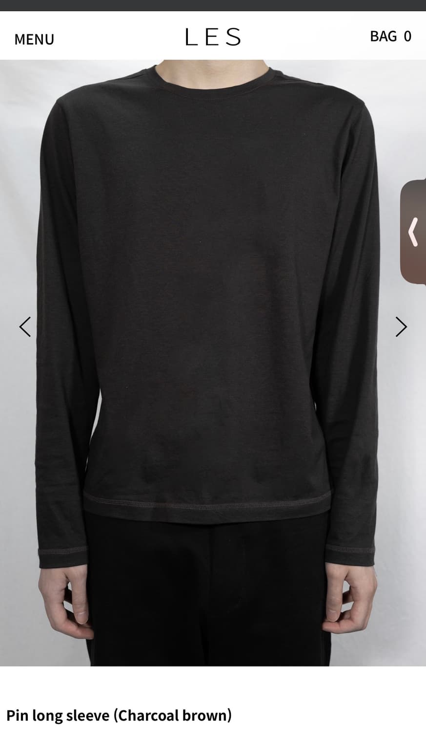 LES Pin long sleeve 차콜 브라운 1사이즈 상품이미지1