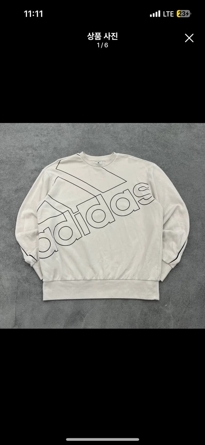 M 아디다스 빅 로고 맨투맨 아이보리 상품이미지1