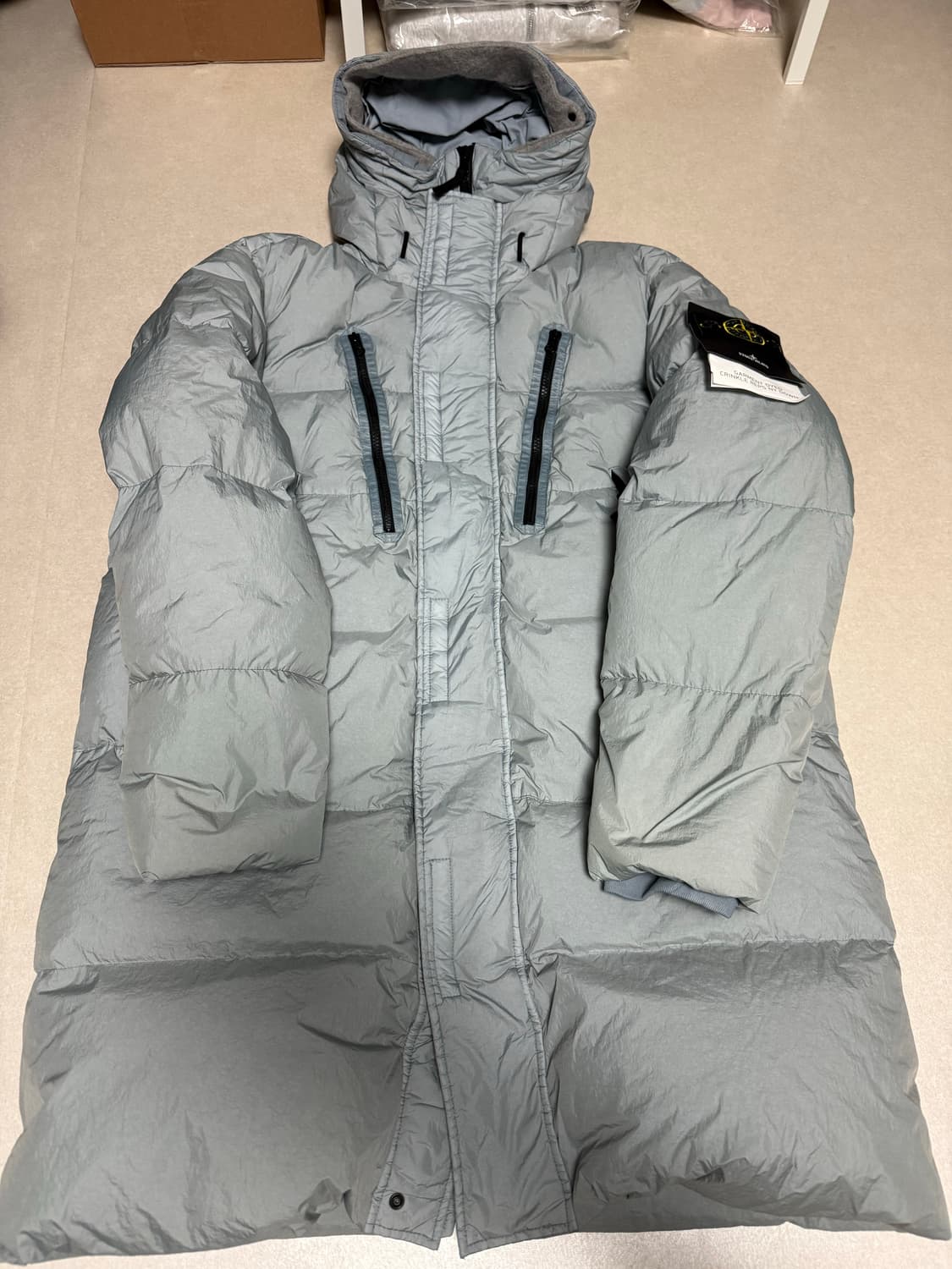 스톤아일랜드 크링클랩스 후드 롱 패딩 상품이미지2