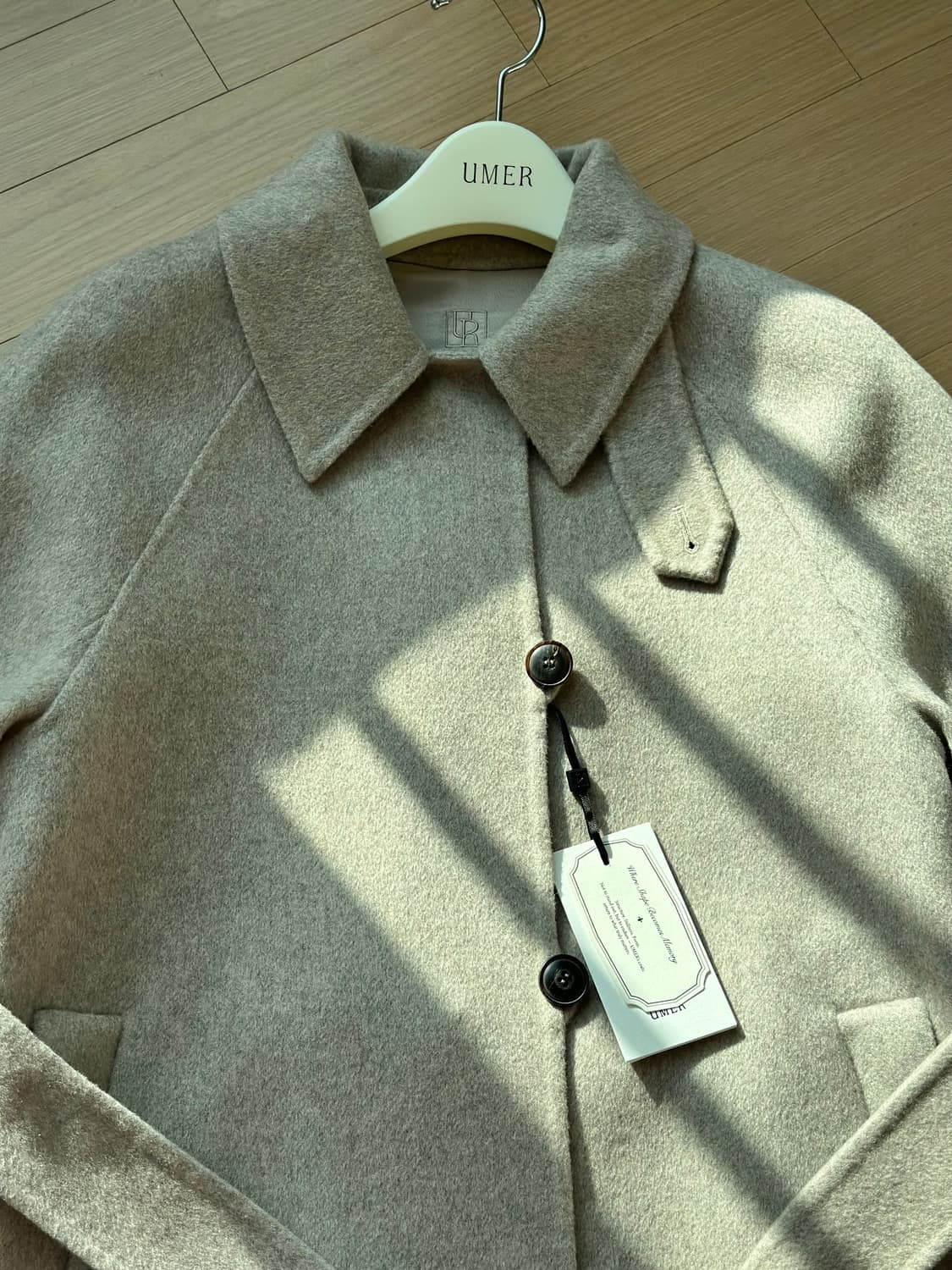 유메르 베일리 캐시미어 하프코트 문베이지 상품이미지6