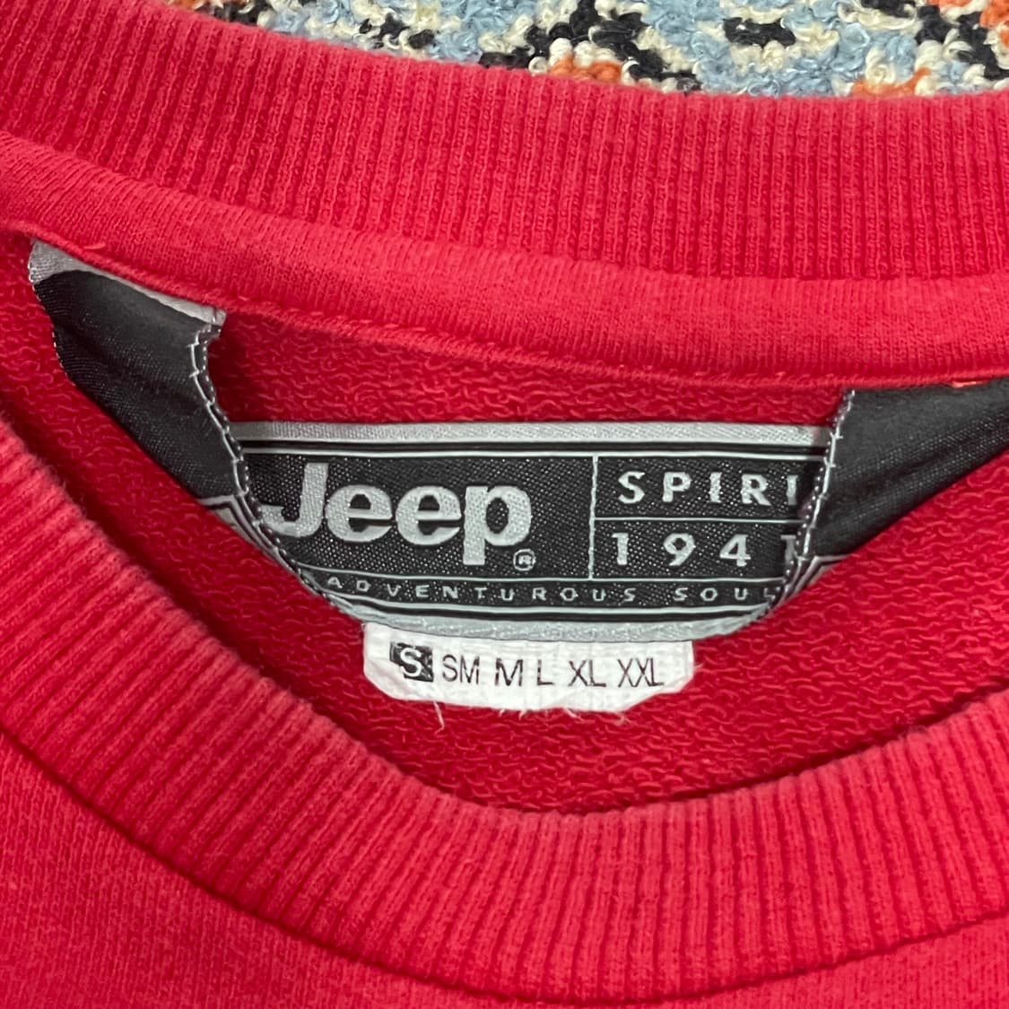 지프 스펠로고 레드 맨투맨 티셔츠 여성S 상품이미지3