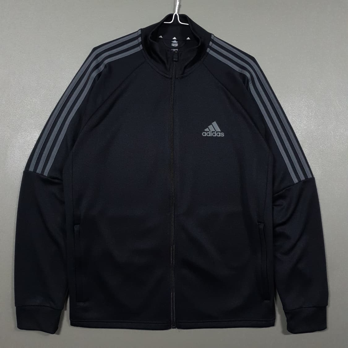 새제품급) 2XL 아디다스 삼선 블랙 그레이 트랙탑 져지 집업 자켓 상품이미지1