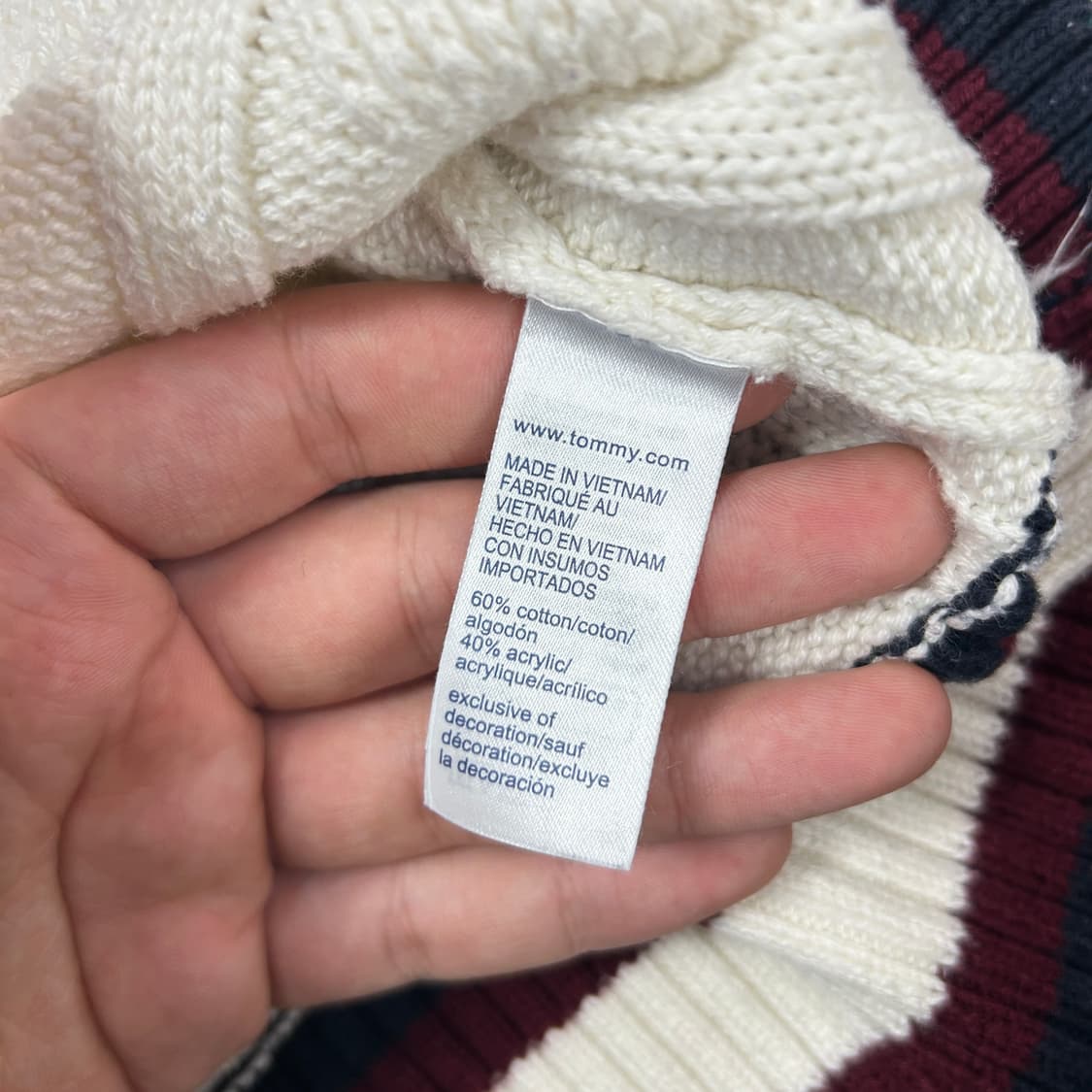 타미힐피거 아이보리 케이블니트(M) 상품이미지3