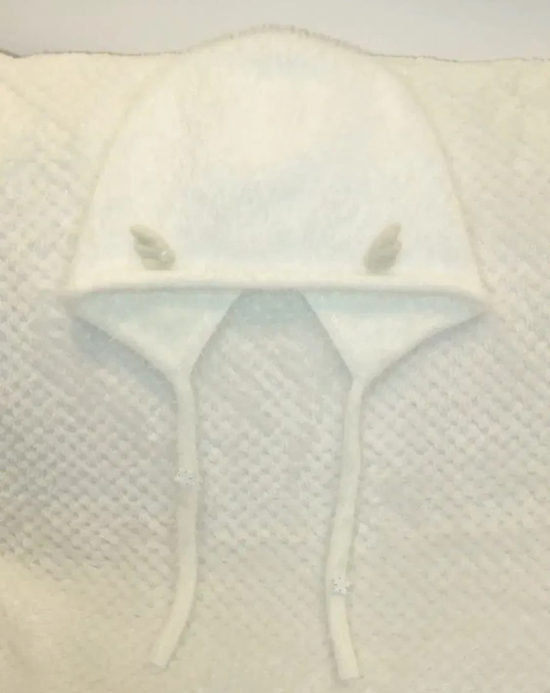 엔시티 위시 사쿠야 착용) 스노우 윈터 엔젤 윙 비니 화이트 상품이미지1