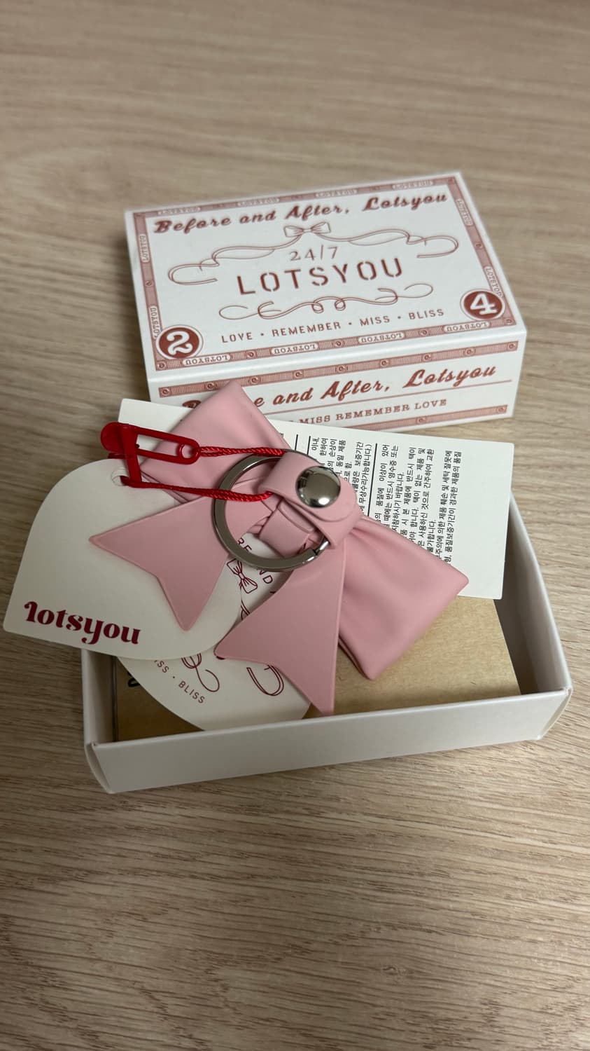 Lots you 리본 키링 핑크 상품이미지2