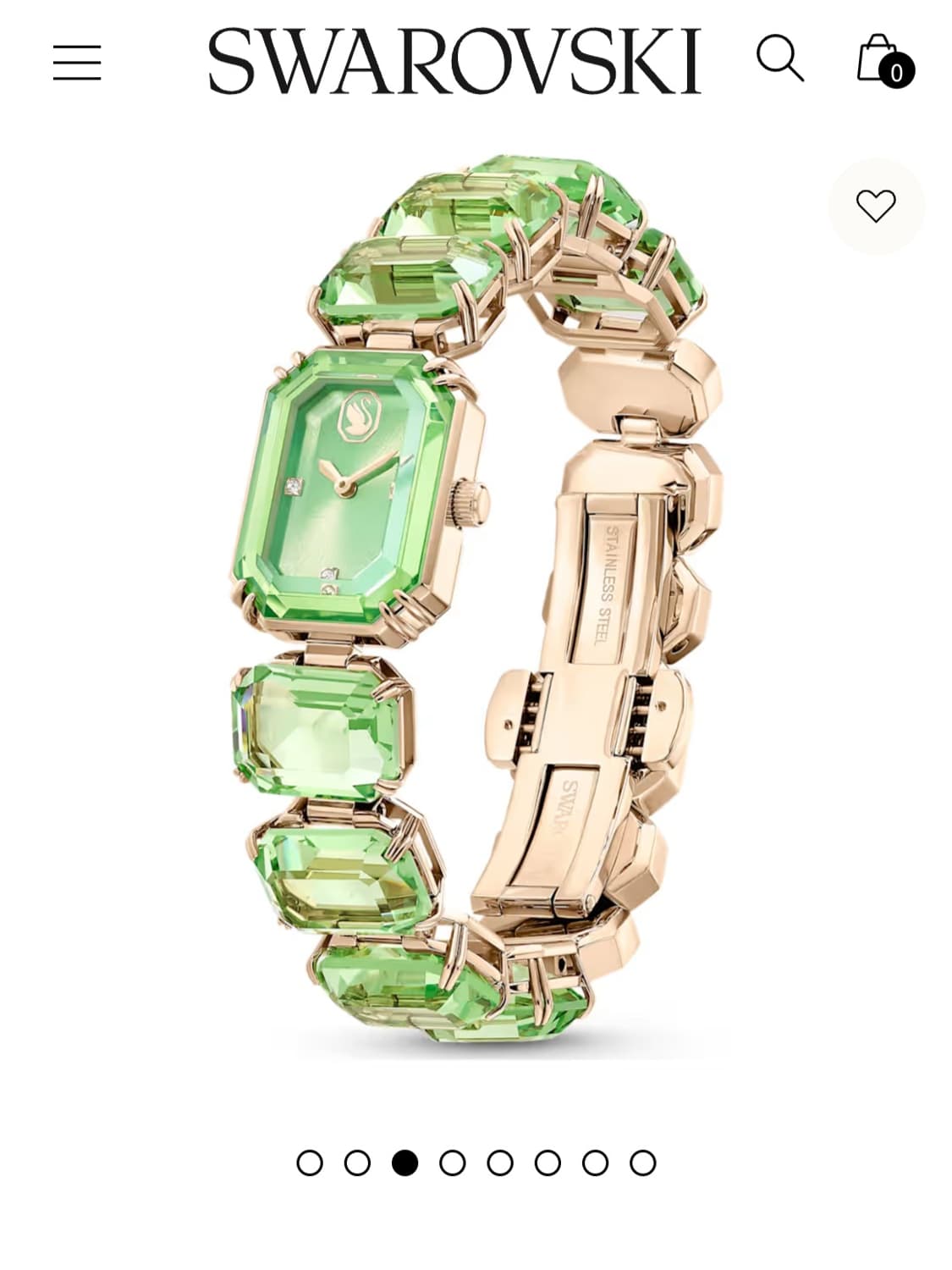 정가70만~새제품)스와로브스키 신형 그린 크리스탈 시계 정품 상품이미지1