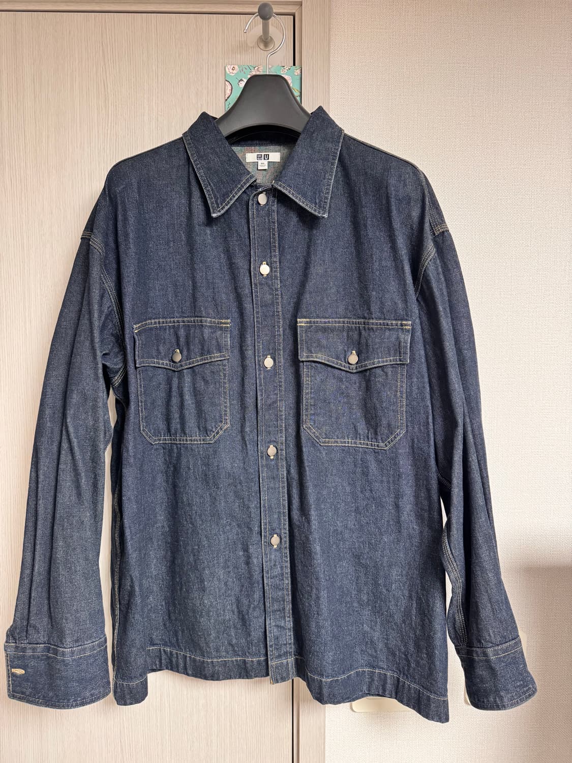 유니클로 U 워크 셔켓 인디고 2XL 상품이미지1