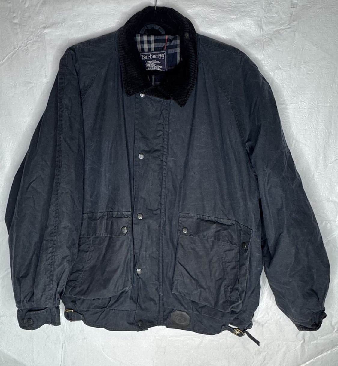 90s 버버리 왁스드 헌팅 자켓 네이비 상품이미지1