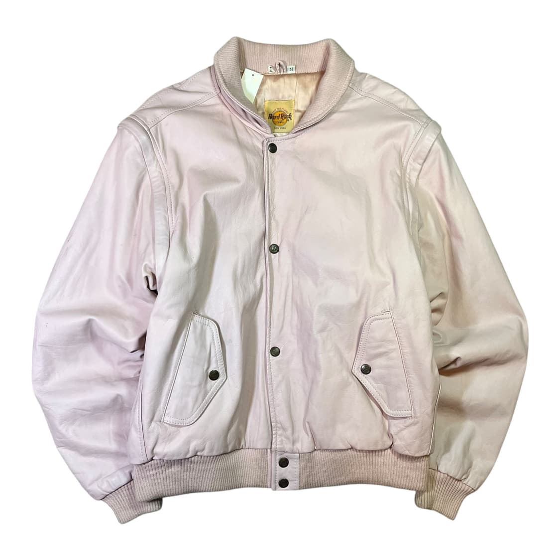 하드락 빅로고 가죽 봄버 자켓 상품이미지2