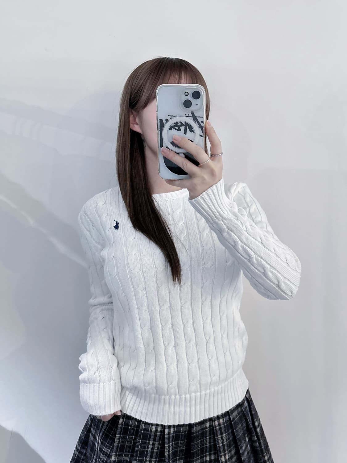 폴로랄프로렌 네이비포니 화이트 케이블 니트 상품이미지2