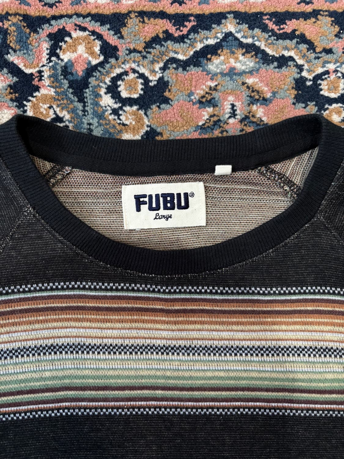 후부 FUBU 빈티지 단가라 니트 롱슬리브 상품이미지2