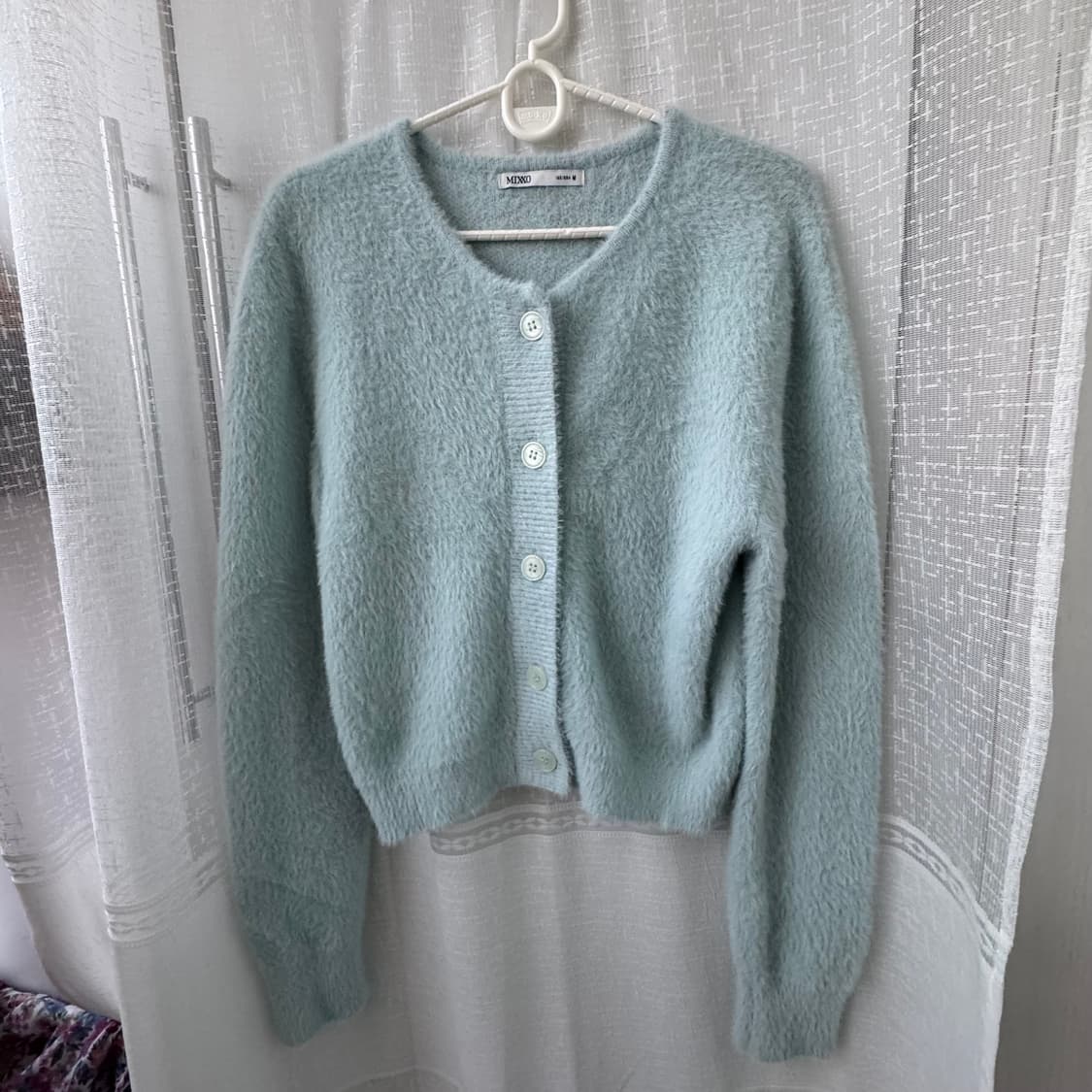 미쏘 보송포근 민트색 긴팔 가디건 M 상품이미지1