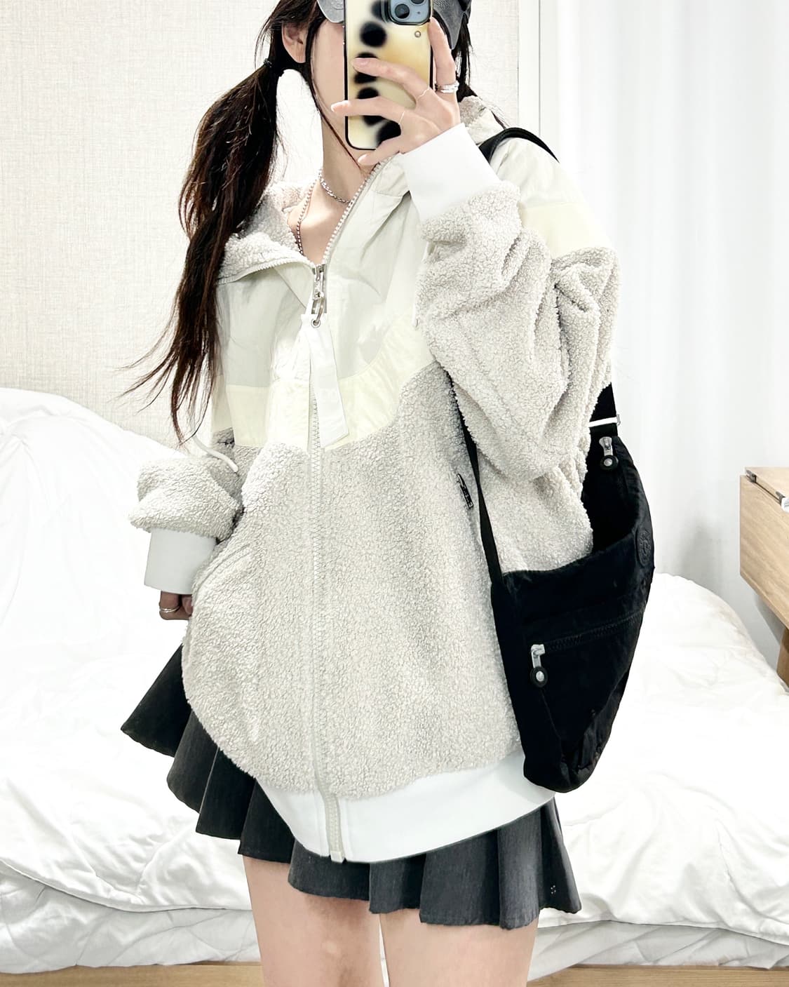 나이키 배색 뽀글이 자켓 상품이미지4