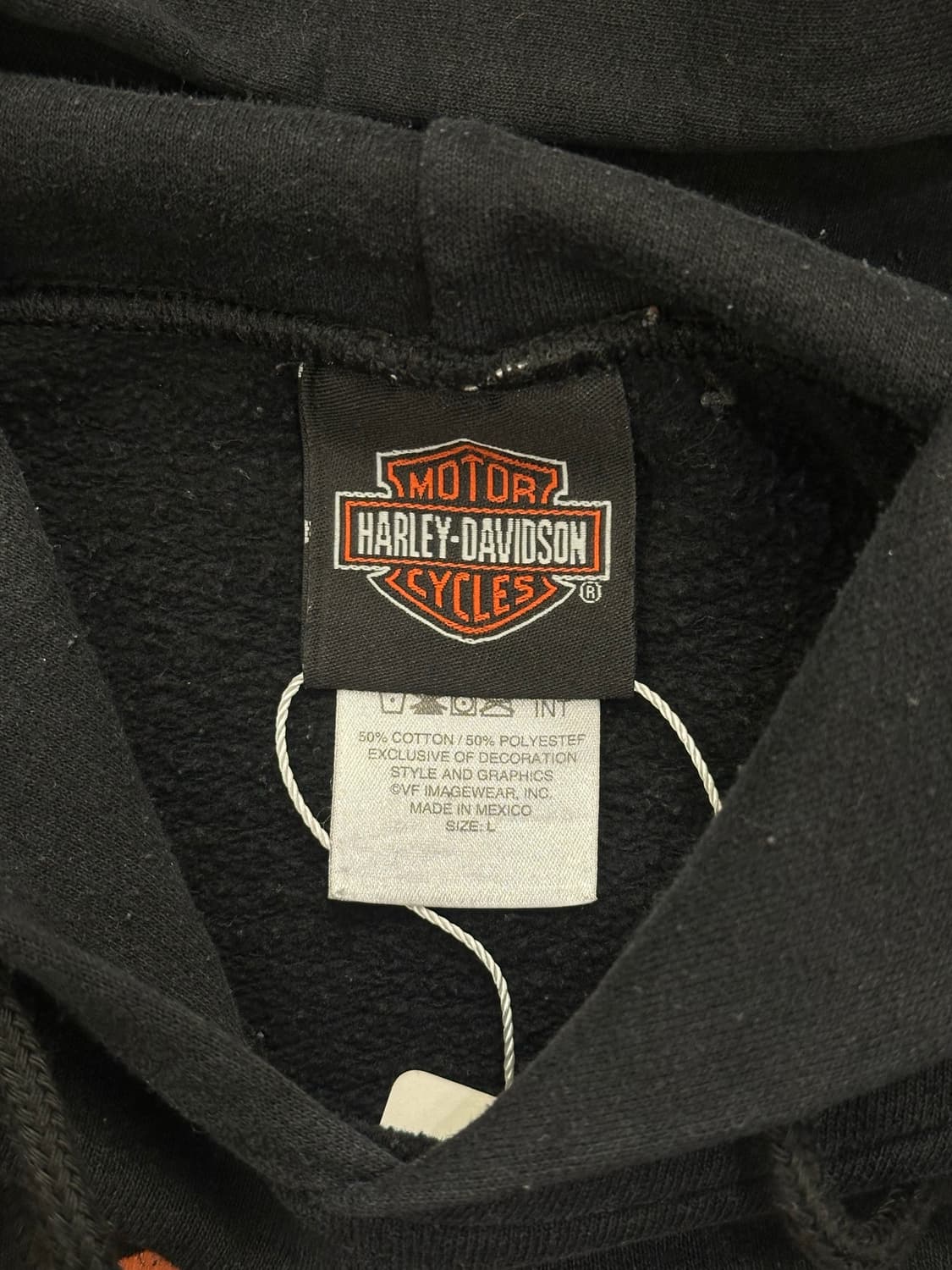 L)할리데이비슨 빈티지 그래픽 로고 블랙 후디 상품이미지6