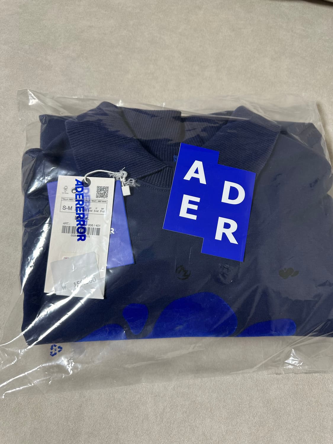 자라 x 아더에러 오버사이즈 폴로 셔츠 네이비 s-m 상품이미지8