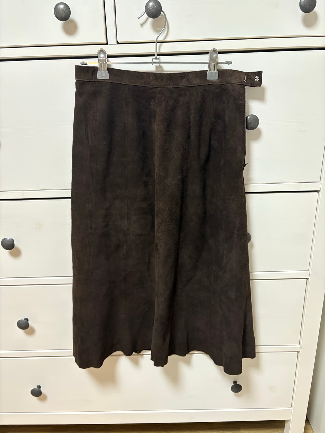 일본 빈티지 브라운 벨벳 스커트 상품이미지1