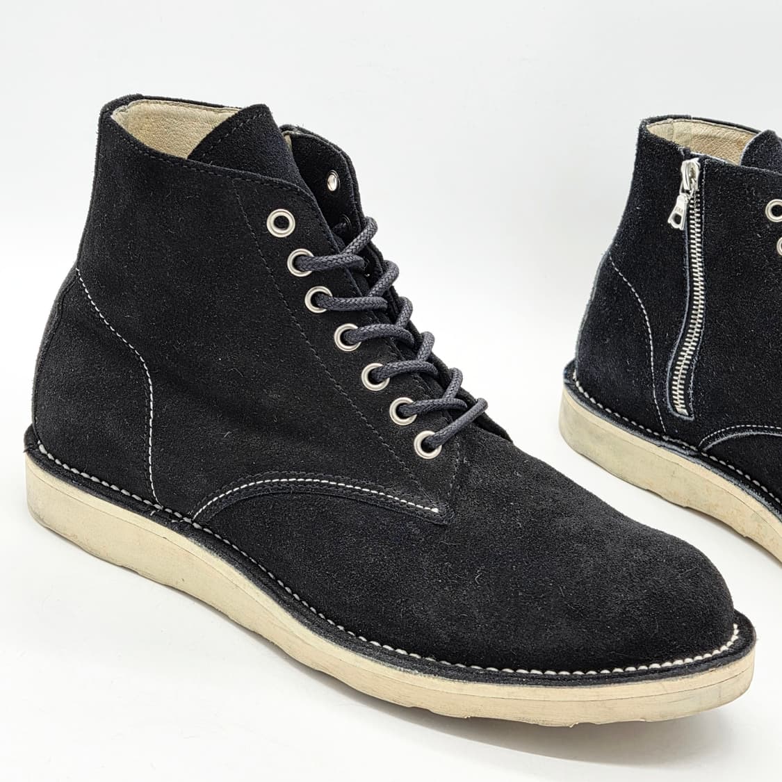 소프넷 14fw 7홀 zip up 스웨이드 워크부츠 블랙 (260) 상품이미지7