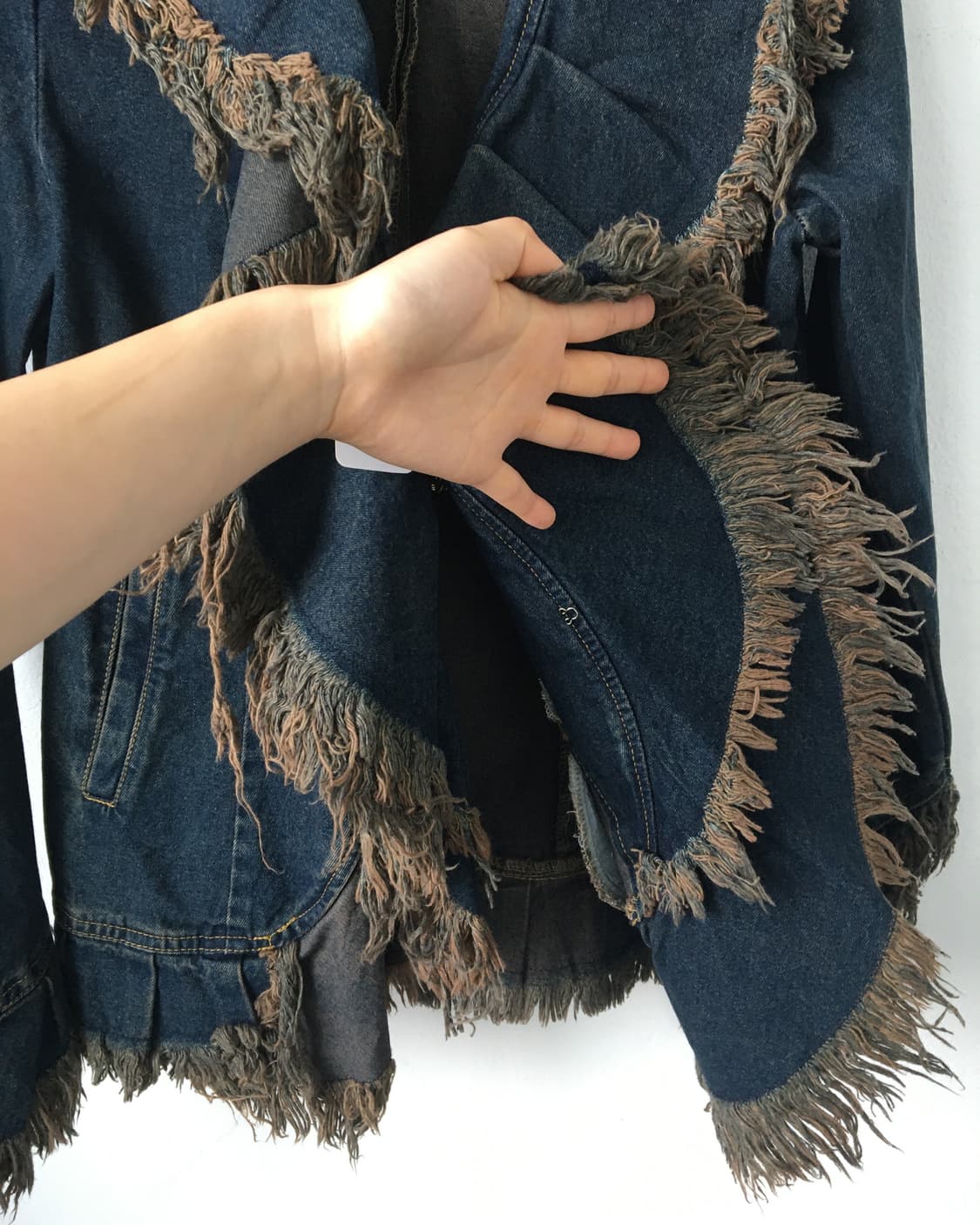 Fringe point ruffle denim jacket 상품이미지3