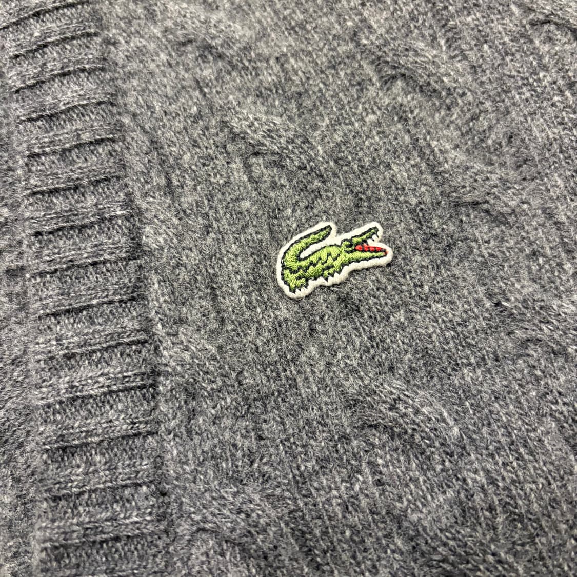 [95] 라코스테 울 케이블 니트 가디건 그레이 C898 상품이미지4