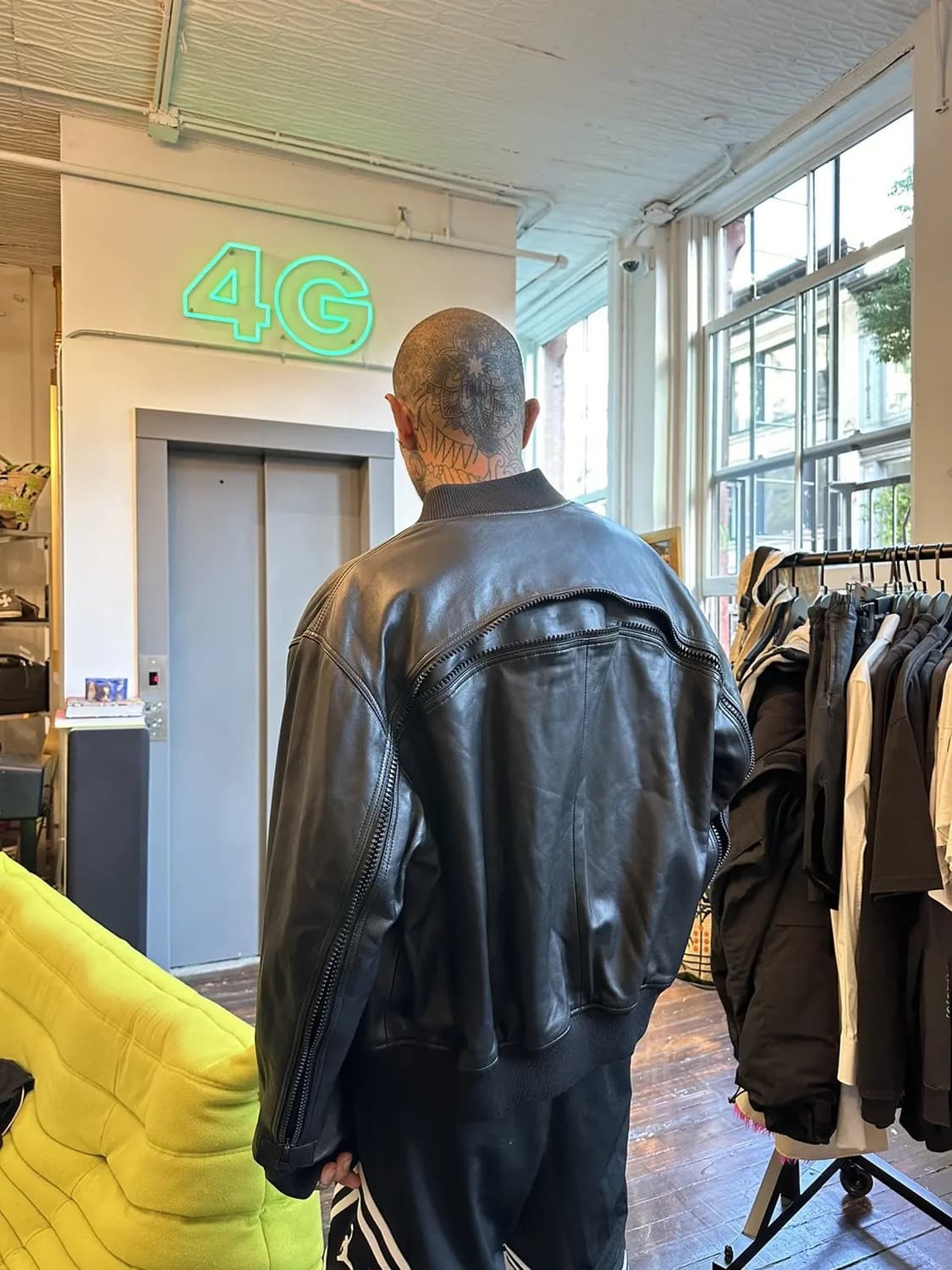 Dries Van Noten backzip leather bomber 상품이미지1