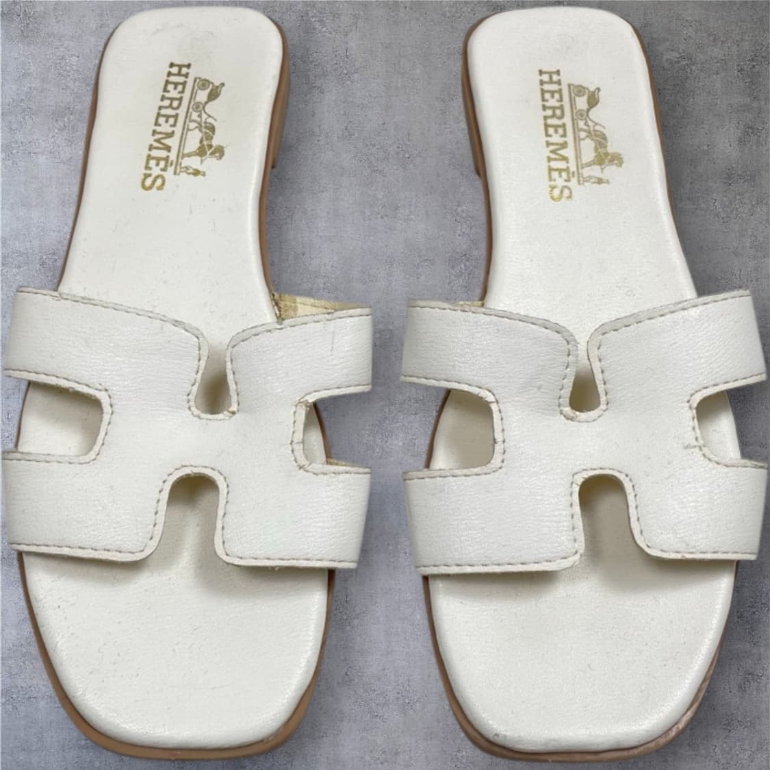 에르메스 Hermes 화이트 오란 샌들 슬리퍼 37 상품이미지1