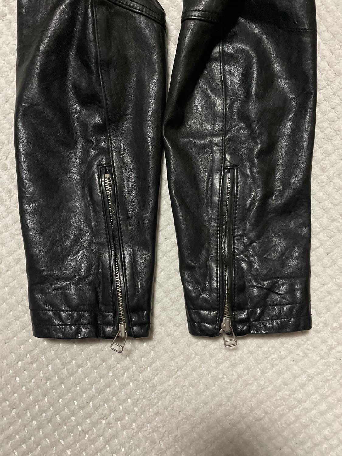 광희시장 웨스턴 무드 램스킨 양가죽 절개 레더 자켓 상품이미지6