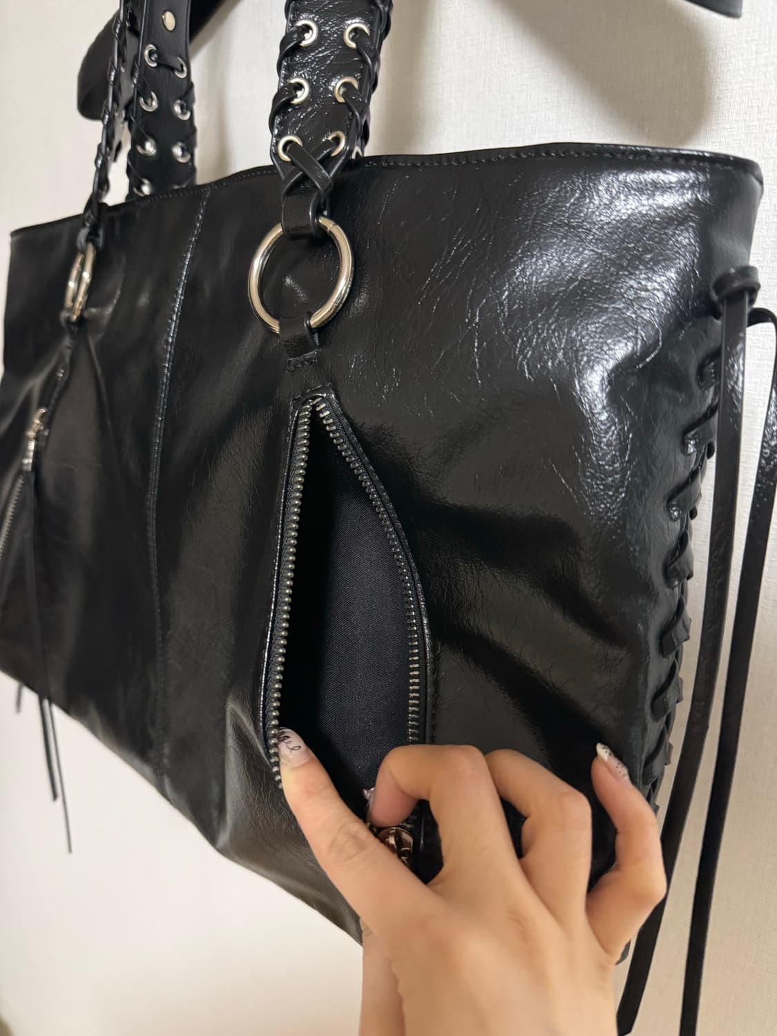 ZARA Vintage Leather Tote Bag 상품이미지4