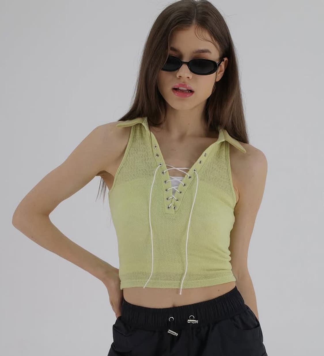 Knit top lime 상품이미지2