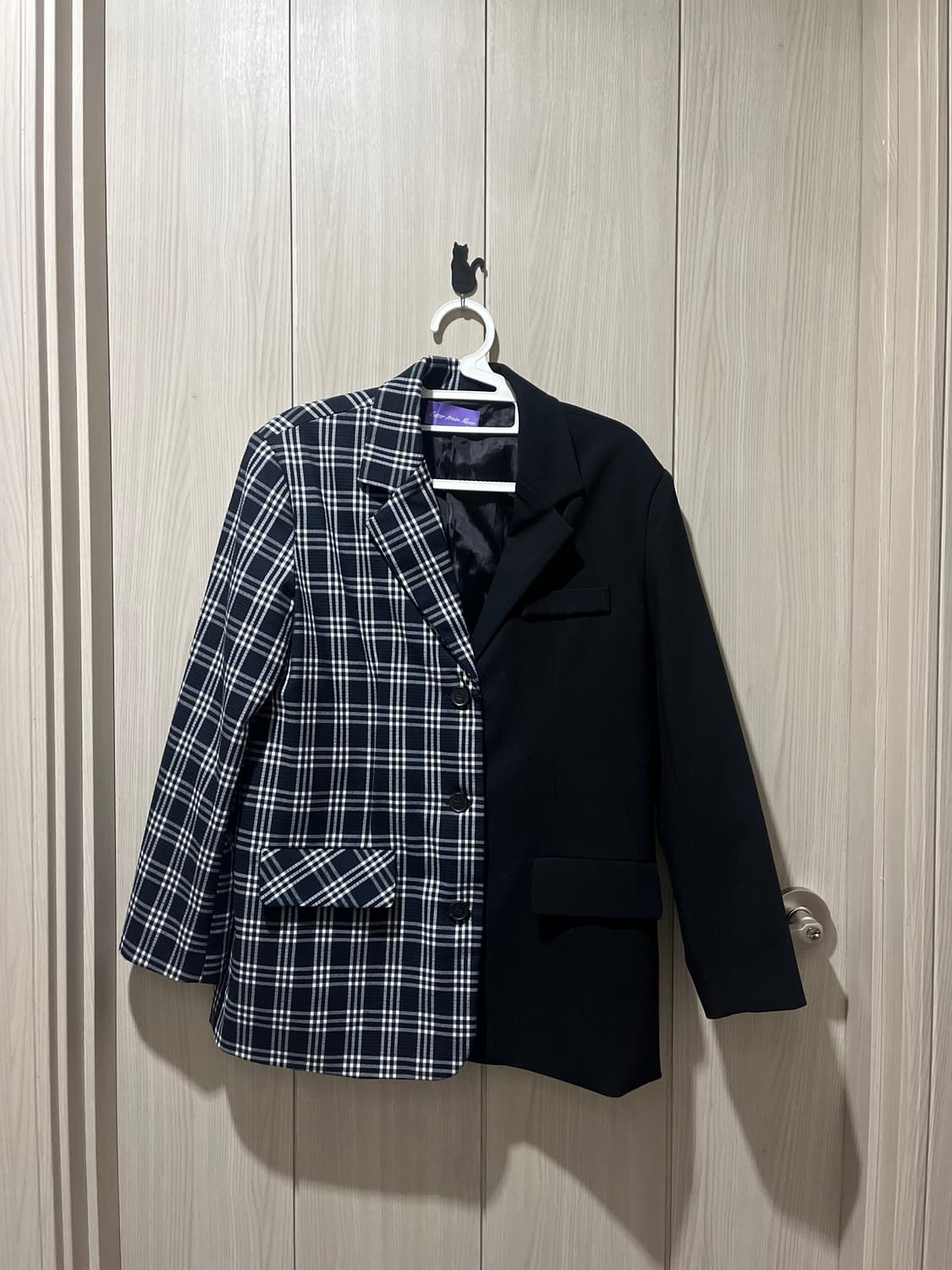 레터프롬문 반반 체크 자켓 상품이미지1