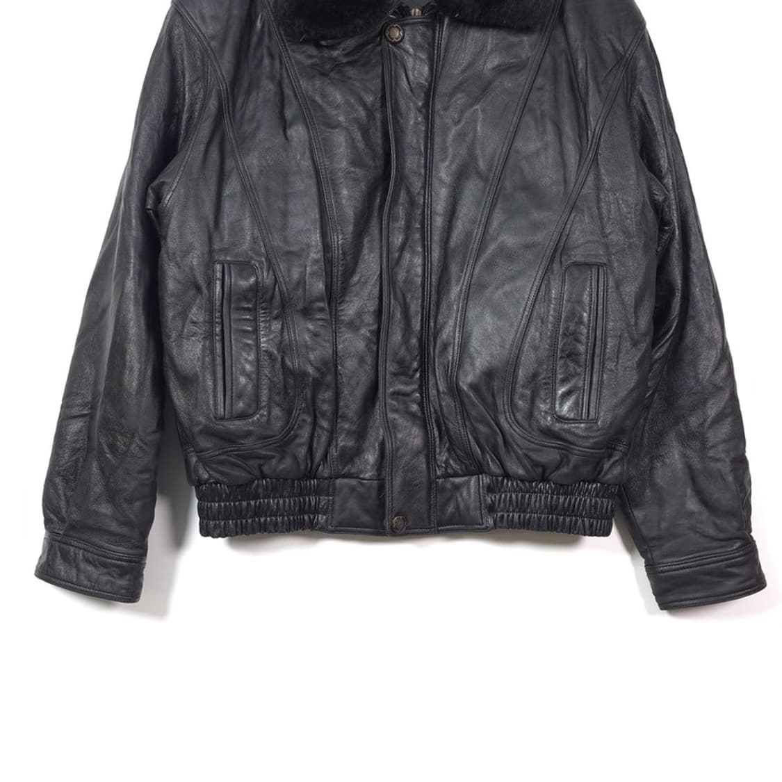 빈티지 리얼 레더 퍼 칼라 덕다운 자켓 XL 상품이미지4