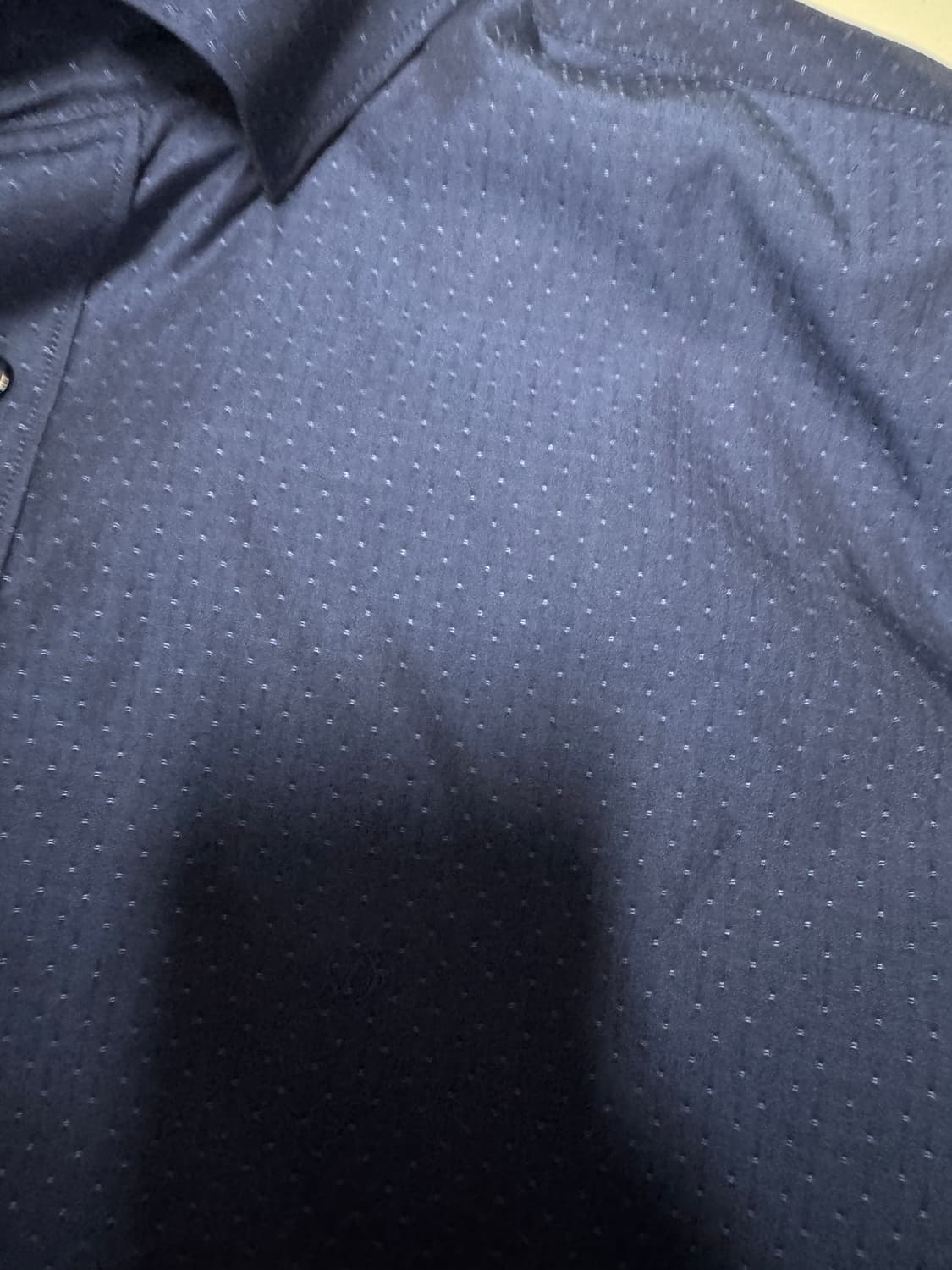 정품 듀퐁 남성 정장 긴팔 도트 셔츠 L 네이비 상품이미지6