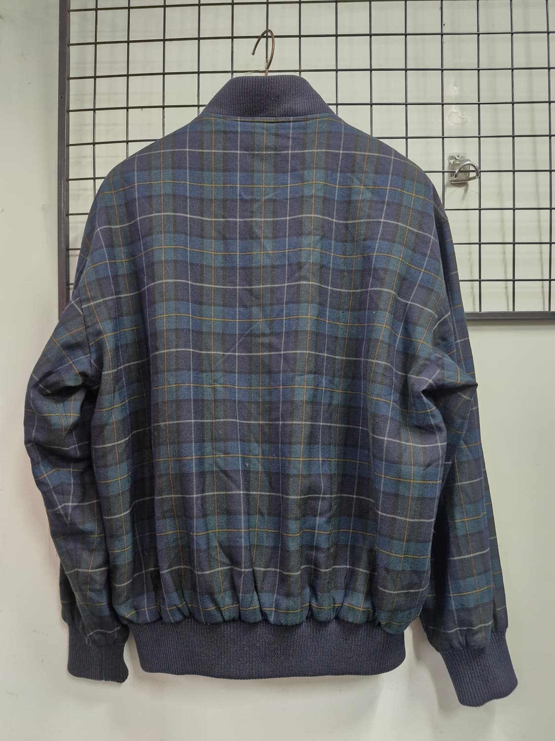 105XL 라코스테 빈티지 체크 패턴 양면 블루종 자켓. 상품이미지5