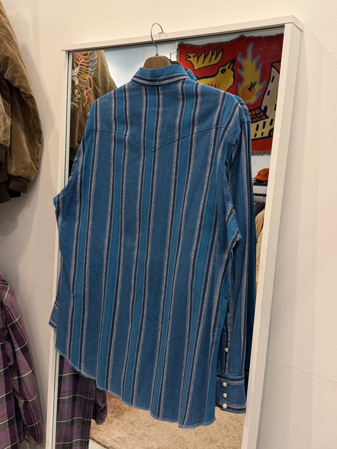 90s Wrangler 랭글러 웨스턴 스트라이프 셔츠 상품이미지5