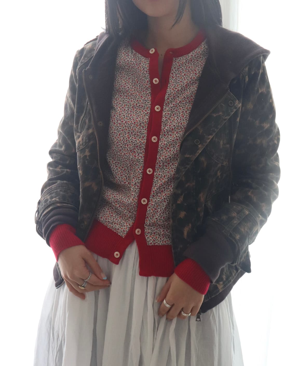 [Beams Boy] Liberty Floral Red Cardigan 상품이미지6