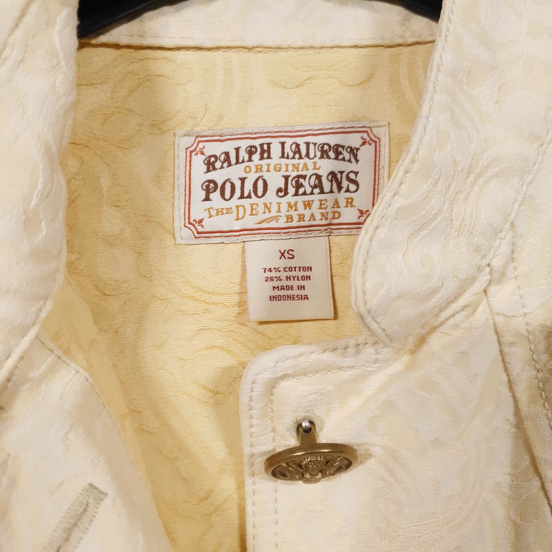 XS) 폴로 랄프로렌 진스 플로럴 자카드 포켓 코튼 버튼 자켓 크림 상품이미지4