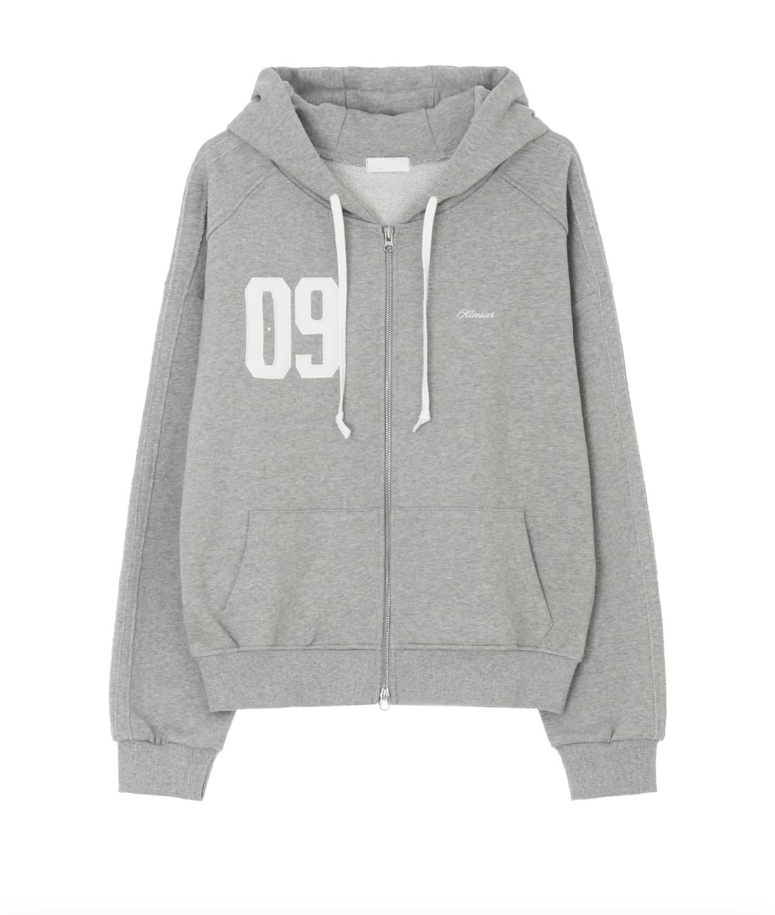 클리시어 09 넘버링 그레이 후드집업 상품이미지1