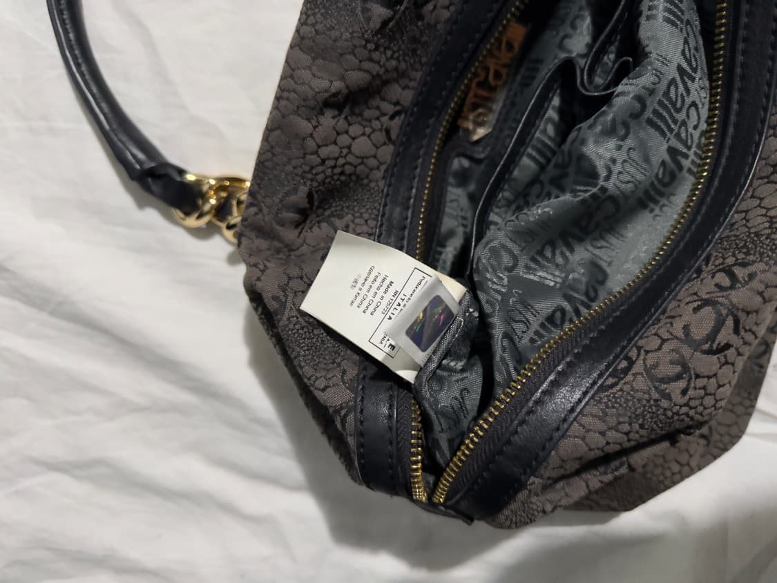 저스트 카발리 자가드코튼 미니 볼링백 토트백 상품이미지4