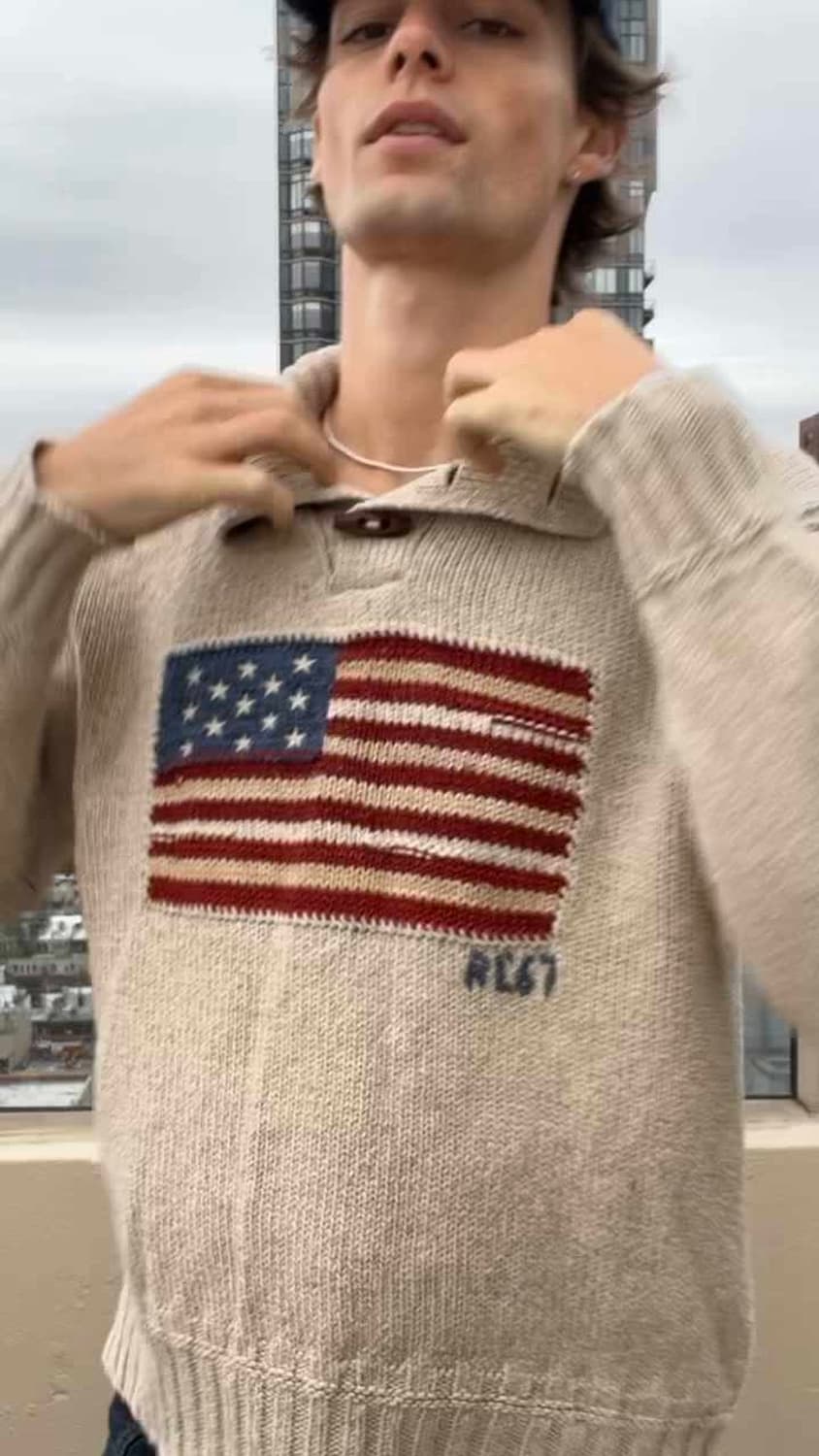 폴로 랄프로렌 성조기 떡볶이 니트 XL 상품이미지1