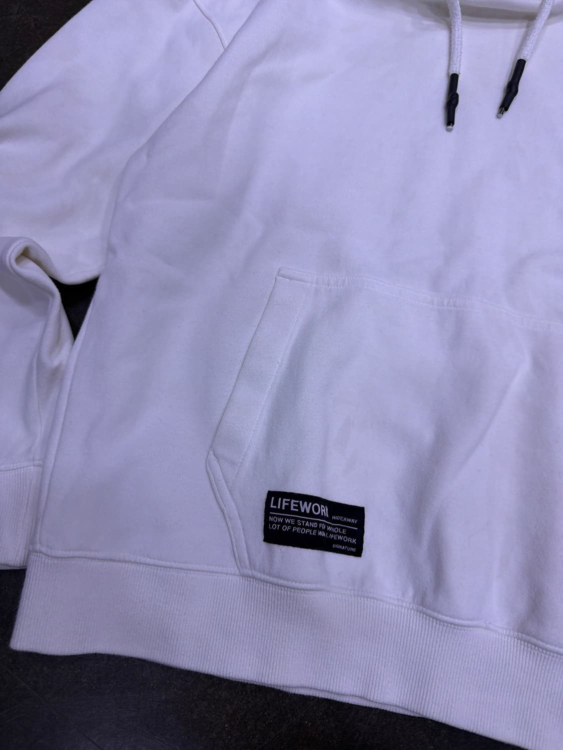 라이프워크 라독 은장 로고 화이트 후디 후드티 M 상품이미지6