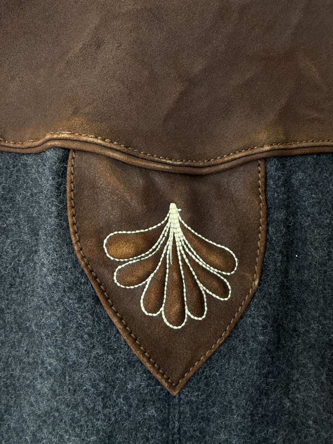 유럽빈티지 스웨이드 울 트위드 자켓 L 상품이미지5