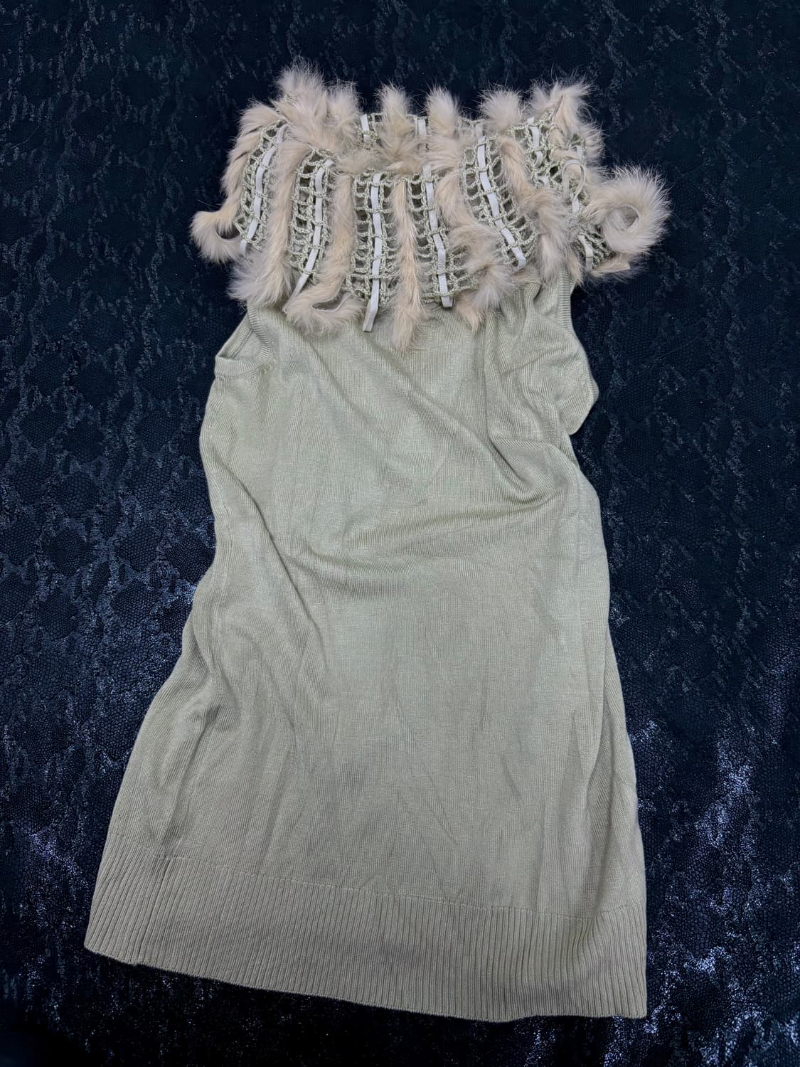 “Vintage” Fur Detail Sleeveless 상품이미지2