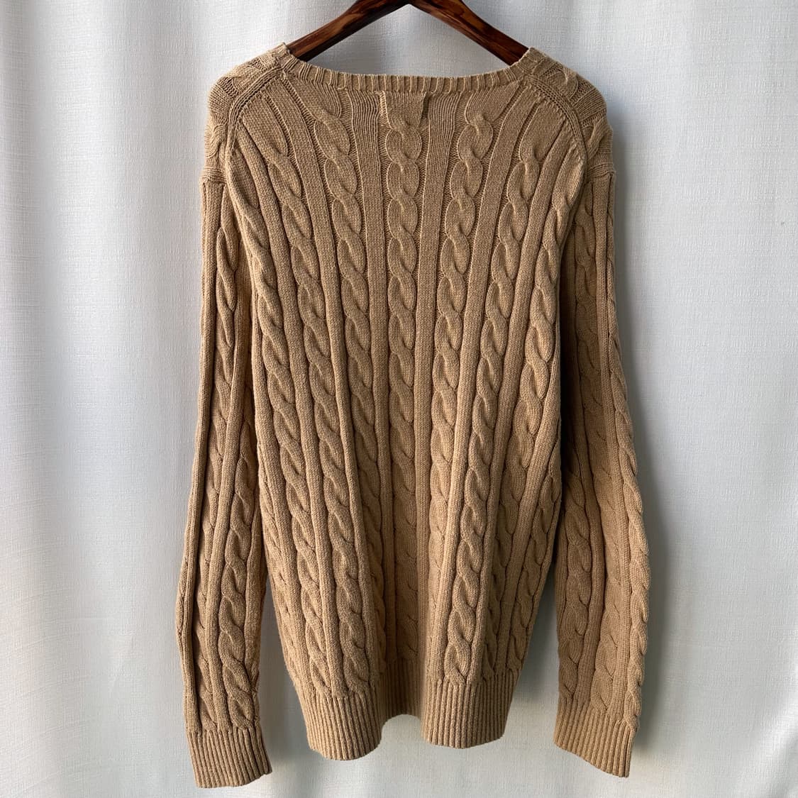 폴로 랄프로렌 케이블 니트 코튼 스웨터 베이지 L 상품이미지6