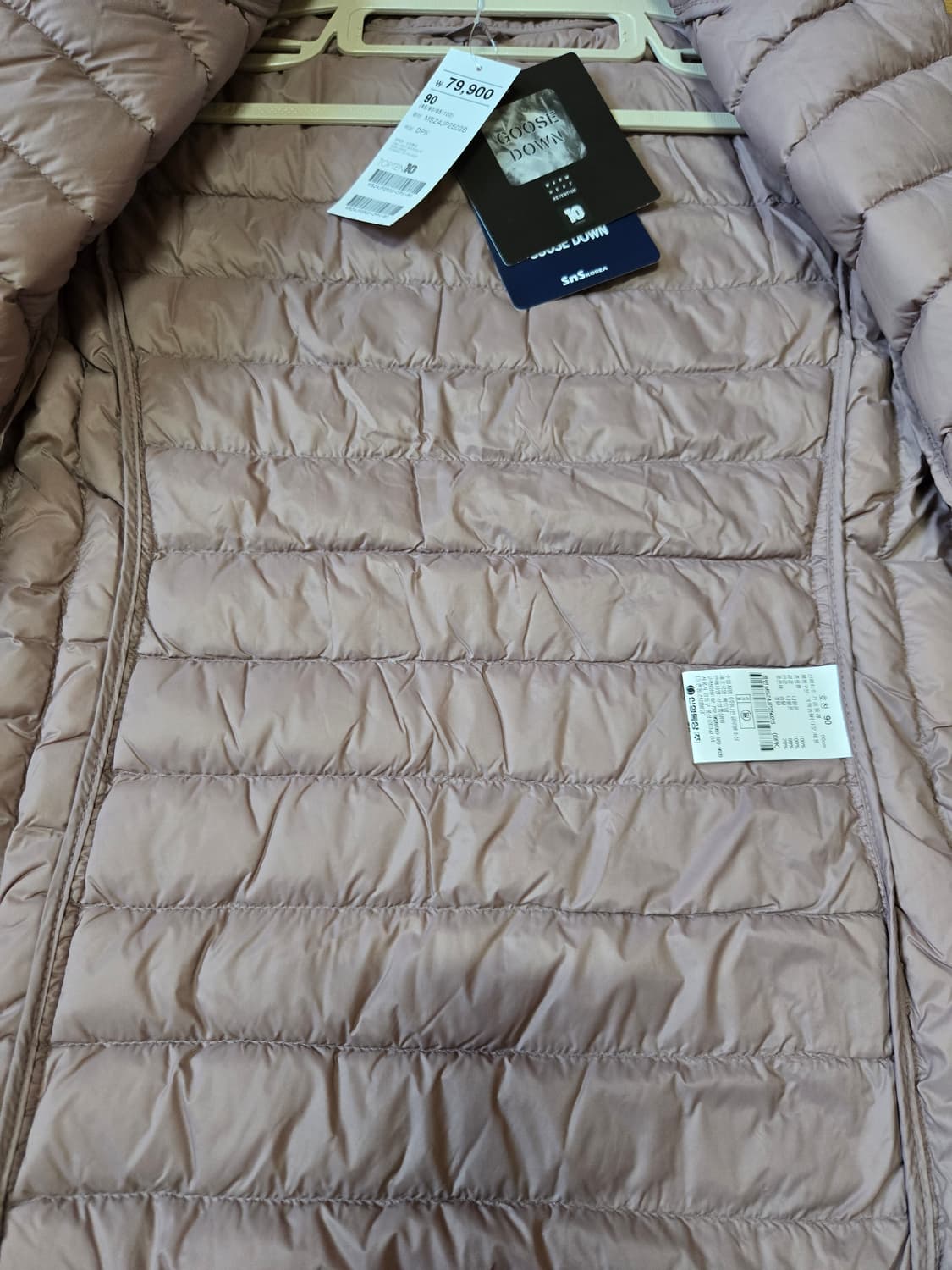 탑텐 여성 구스다운 경량 패딩 자켓(새상품) 상품이미지6