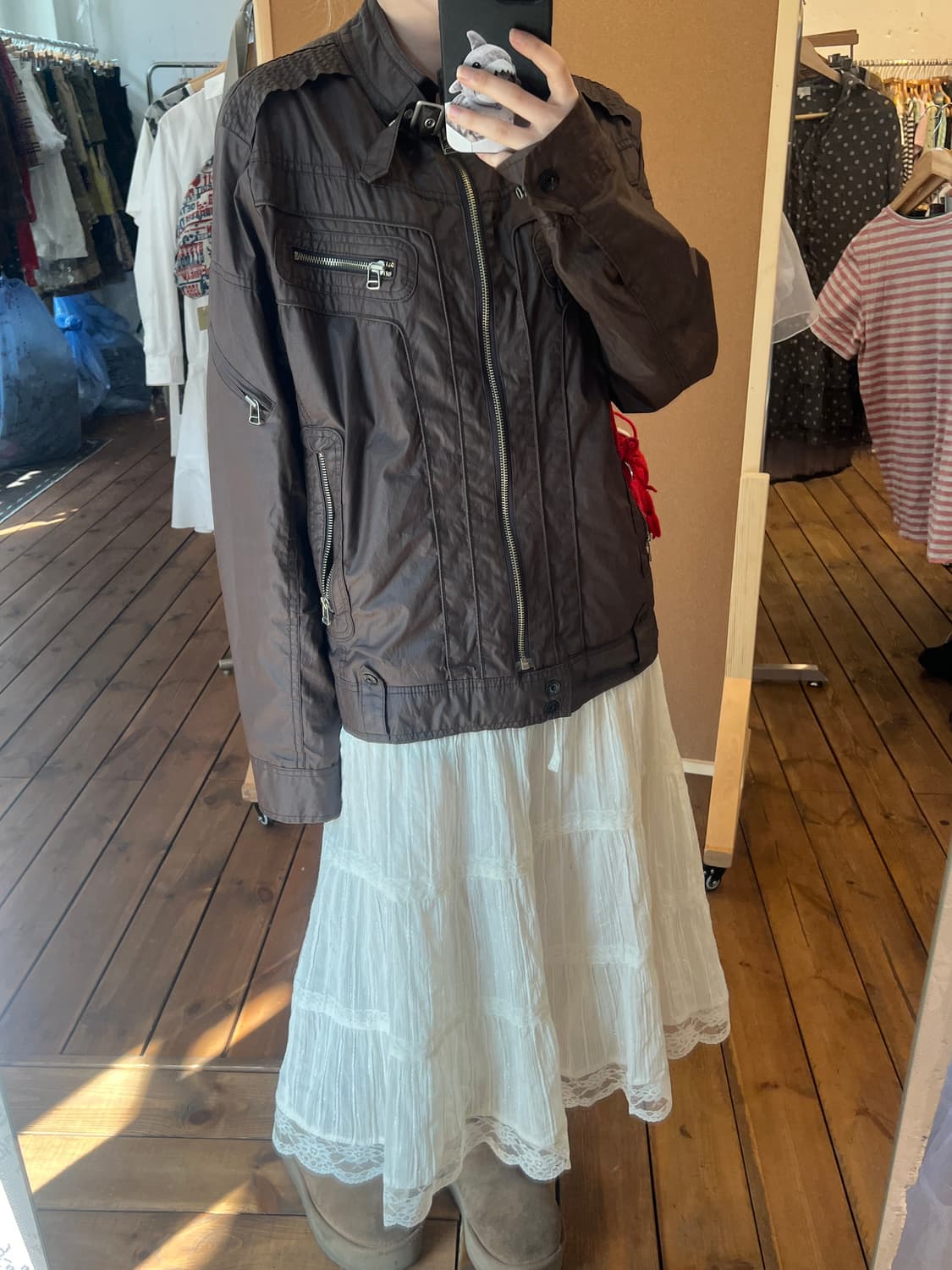 브라운 나일론 자켓  상품이미지3