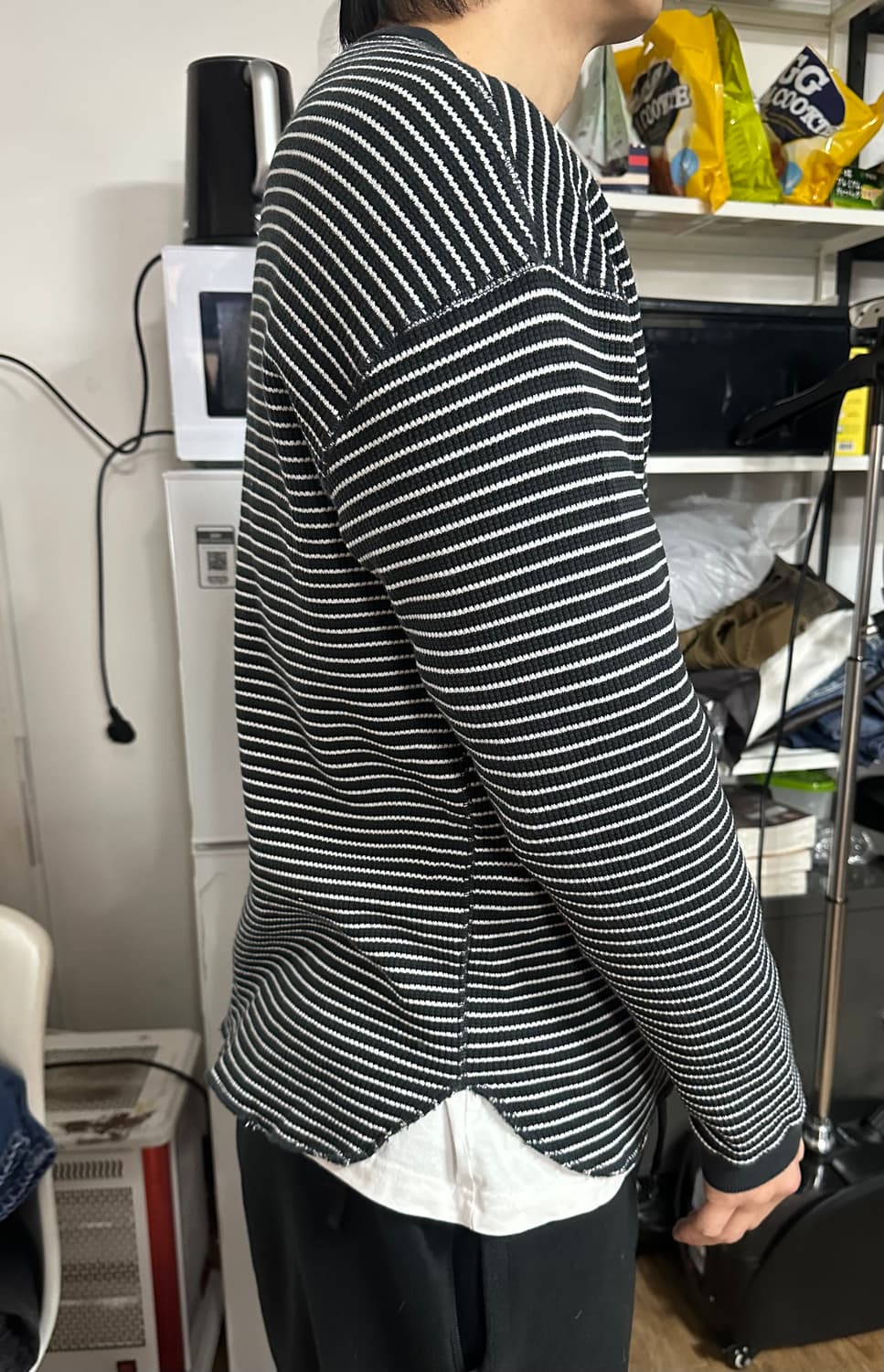 빔즈 와플 스트라이프 티셔츠 s사이즈 상품이미지2