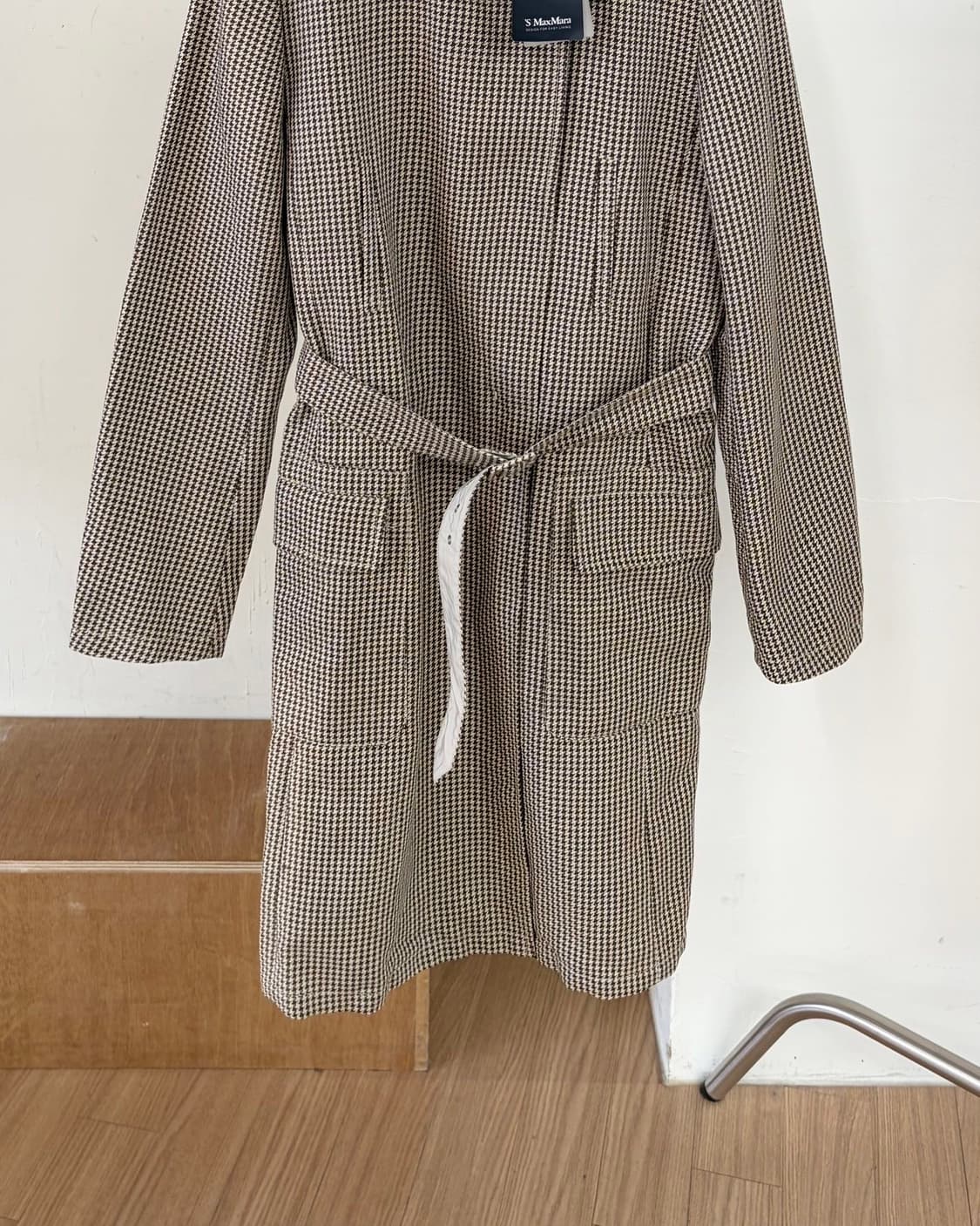 에스막스마라 하운드체크 벨티드 린넨 혼방 코트  상품이미지5