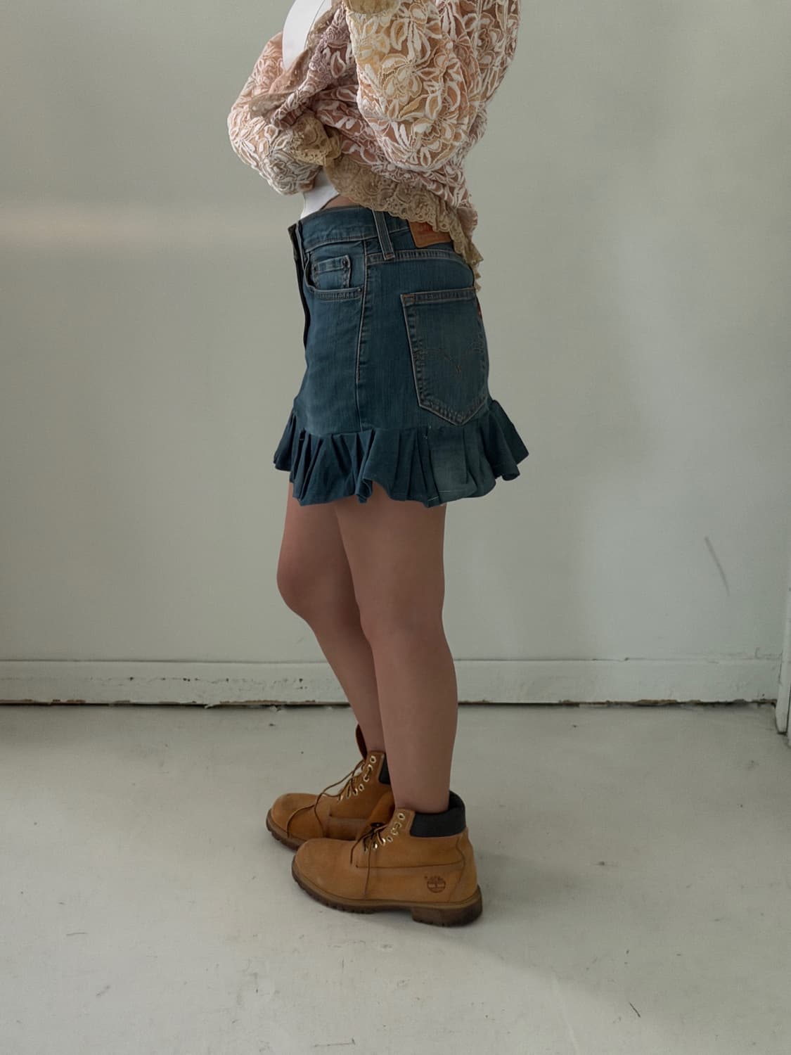 일본빈티지 리바이스 프릴 청치마 상품이미지1