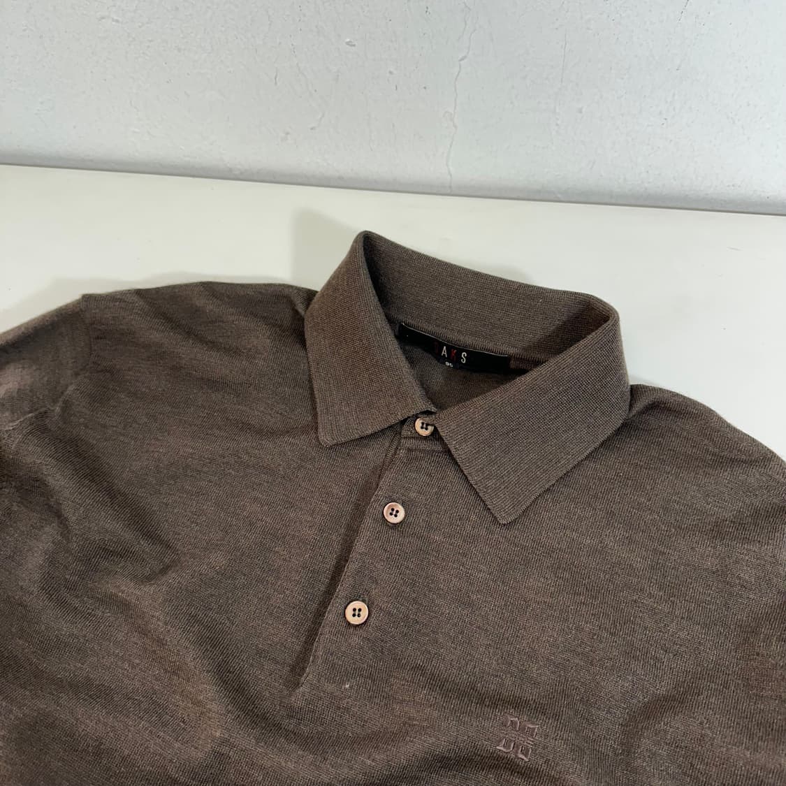 95 닥스 딥브라운 얇은모100% 니트 긴팔카라티 상품이미지3