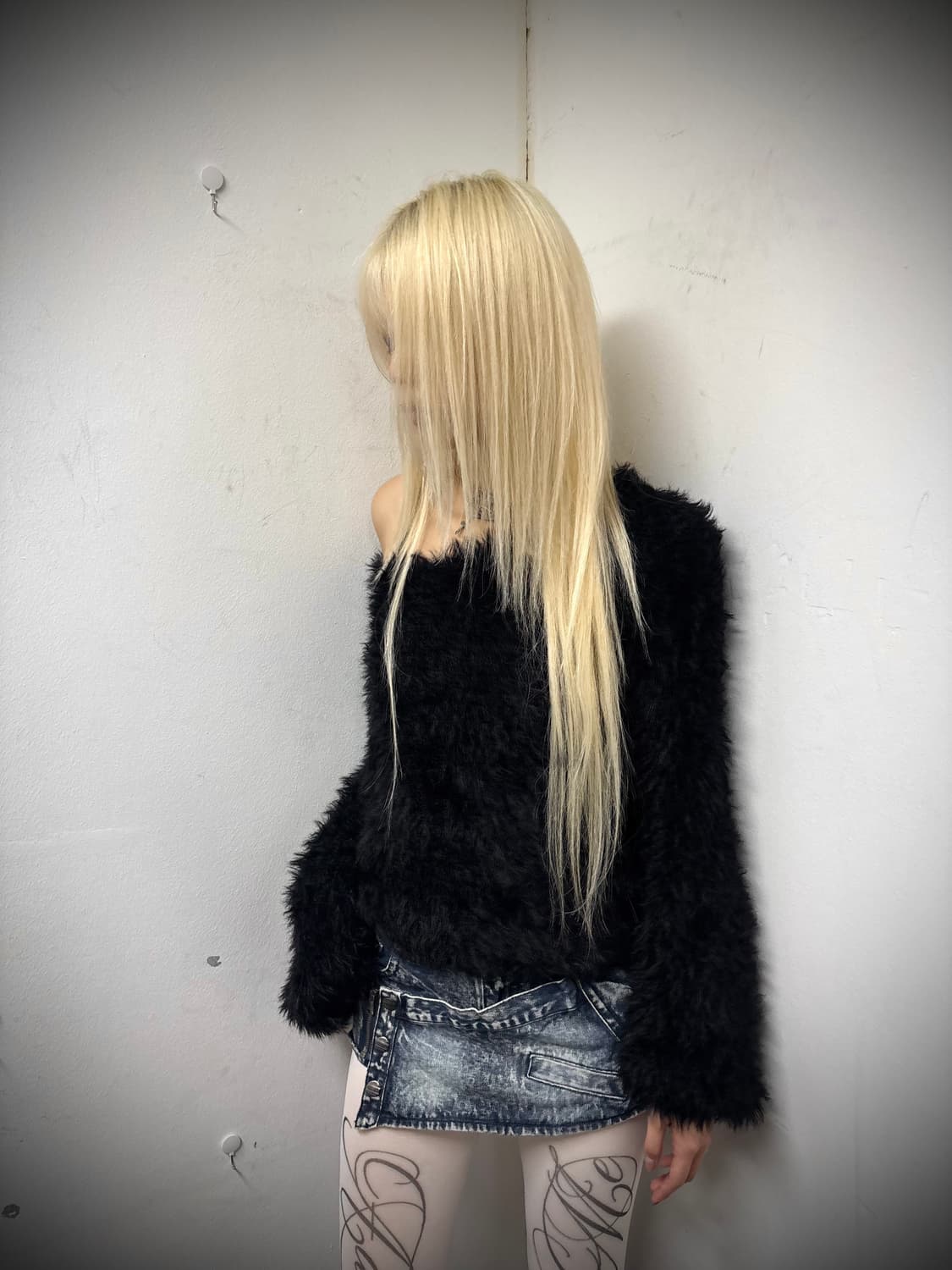 “Vintage” 00’s Mood Off Shoulder Black K 상품이미지1
