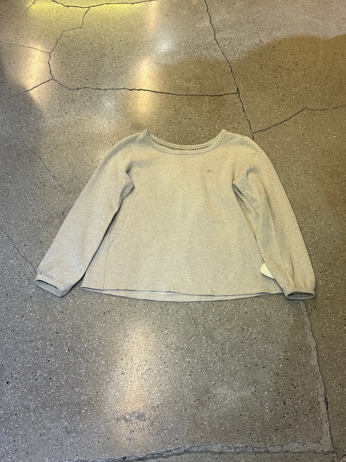 BURBERRY 버버리 오트밀 은색 글리터 롱슬리브 상품이미지3